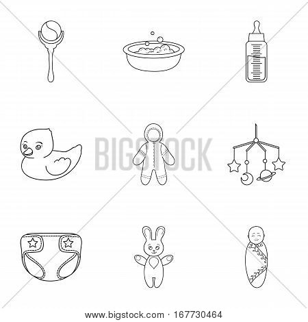 Baby born set icons in outline design. Big collection of baby born vector symbol stock illustration