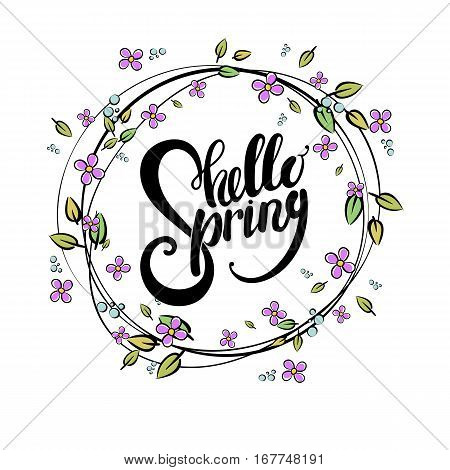 Beautiful Typographical Spring Background. Fresh spring background.