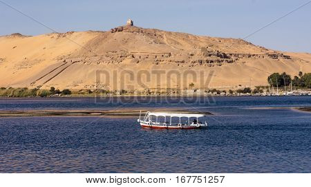 Egypt Nile cruise, a nice view from the boat to shore