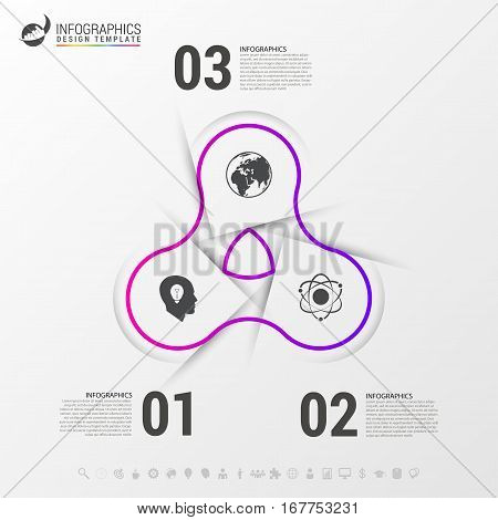 Infographic template. Diagram with 3 steps. Vector illustration