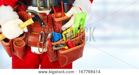 Santa with construction tools