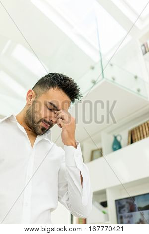 Young man having a stress