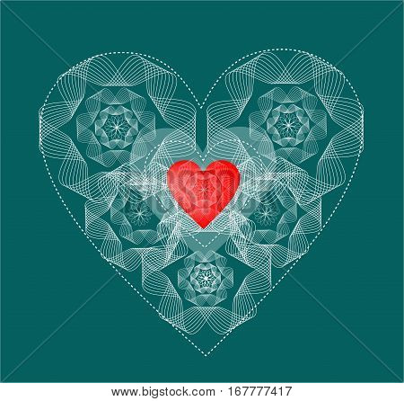 openwork lace heart card with holiday gift in the name of love