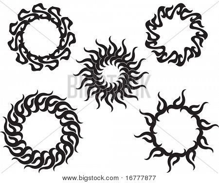 Vector Tribal tattoo lavastus Sun eri