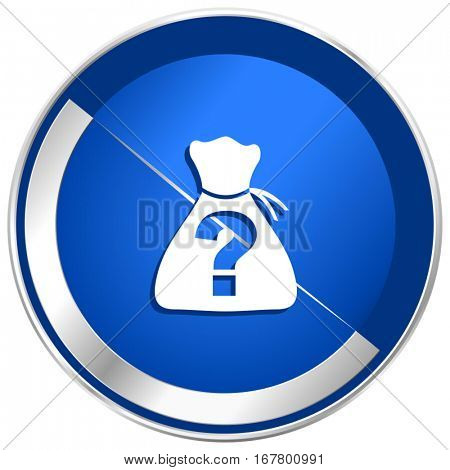 Riddle silver metallic web and mobile phone vector icon in eps 10.