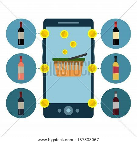 Infographics for design alcohol online store. Vector illustration isolated on white background.