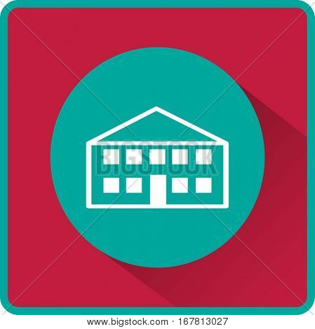 School building. Vector flat icon.