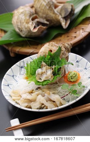 tsubu gai sashimi, japanese whelk sashimi