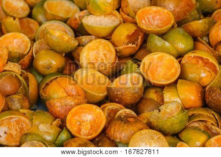 Orange Peel in Thai market, image for background