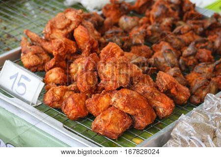 Fried Chicken in Thai market,Thai street food