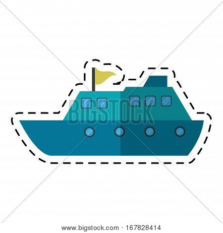 yacht luxury travel destination cutting line vector illustration eps 10