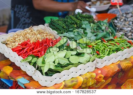 Thai Tom Yam soup herbs and spices.