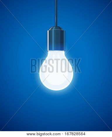 Saving power Shining Electric bulb. Light glass lamp. Economical energy. Vector illustration.