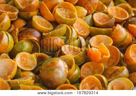 Orange Peel in Thai market, image for background
