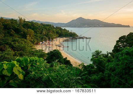 Landscape from Phuket View Point at Leam Sing Beach Located in Phuket Province Thailand.