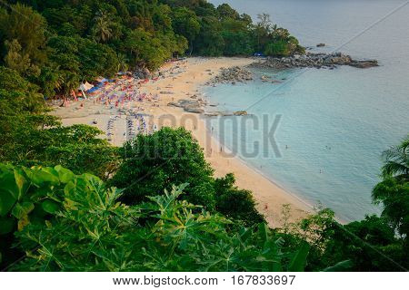 Landscape from Phuket View Point at Leam Sing Beach Located in Phuket Province Thailand.