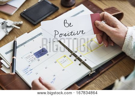 Be Positive Think Optimistic Attitude Mindset Concept