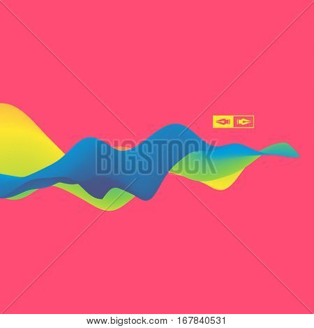 3D Wavy Background. Dynamic Effect. Abstract Vector Illustration. Design Template. Modern Pattern. 