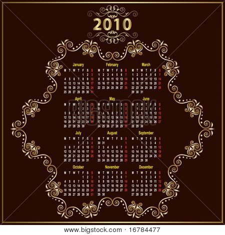Kalender 2010 mit textfreiraum