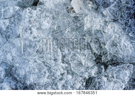 Chunks of ice close up. Background texture.