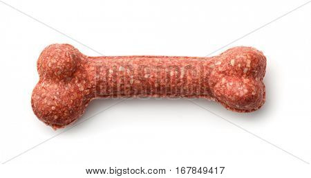 Top view of dogs dental chewing bone isoolated on white