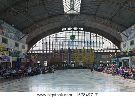 Central Hall Of Hua Lamphong Railway Station In Bangkok.