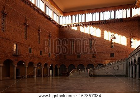 Beautiful interior details at the Stockholm's City Hall Sweden