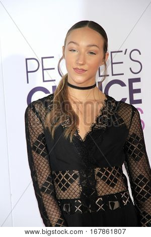 LOS ANGELES - JAN 18:  Ava Cota at the People's Choice Awards 2017 at Microsoft Theater on January 18, 2017 in Los Angeles, CA