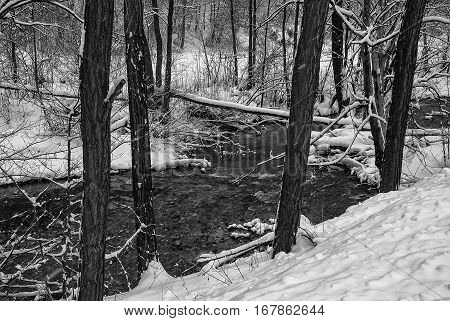 Winter landscape in the rural mountain village