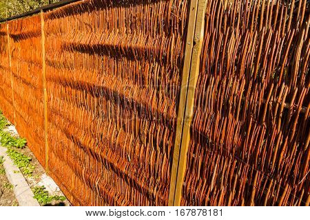 New wicker fence made with no nails.