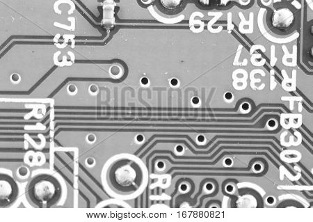 Electronic Boards And Chips In Macro Photo