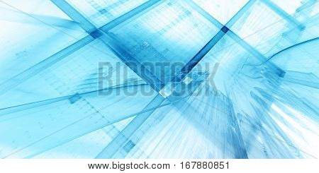 Abstract background element. Three-dimensional composition of curves and grids. Information technology concept. Wide format