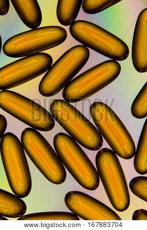Pills Or Capsules On Polarised Background