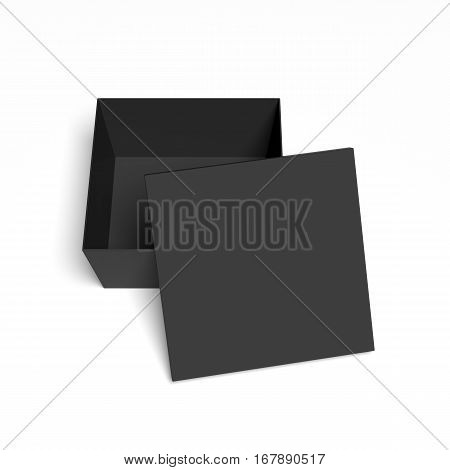Blank cardboard box template on a grey background, packaging collection, 3D rendering