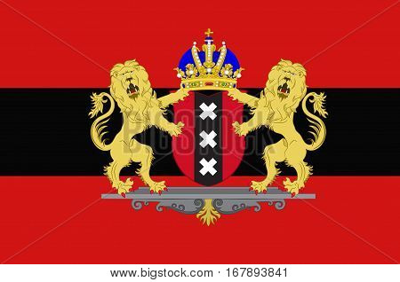 Flag of Amsterdam is the capital and most populous city of the Kingdom of the Netherlands