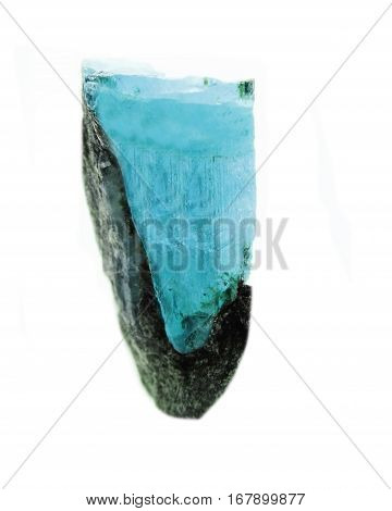 aquamarine gem semigem geode crystals geological mineral isolated