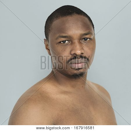 African Descent Man Barechested Studio