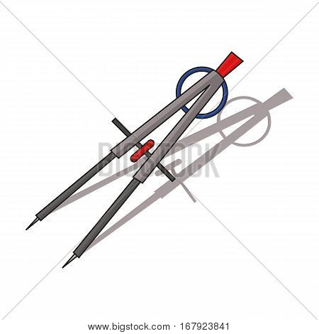Dividers icon in cartoon design isolated on white background. Architect symbol stock vector illustration.