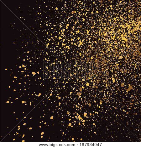 Dark grainy texture on black background. Vector illustration.