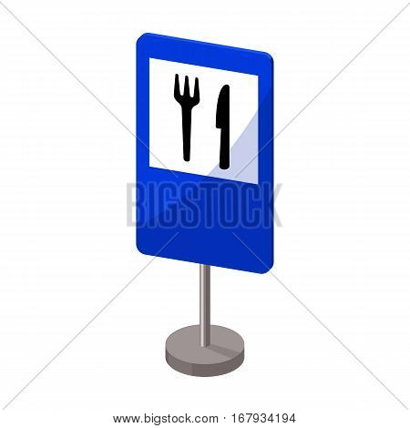 Guide road sign icon in cartoon design isolated on white background. Road signs symbol stock vector illustration.