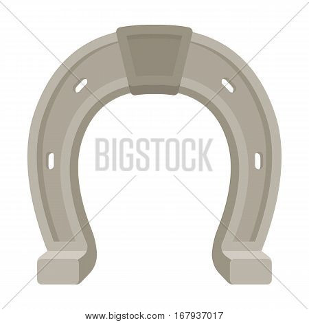 Horseshoe icon in cartoon design isolated on white background. Rodeo symbol stock vector illustration.