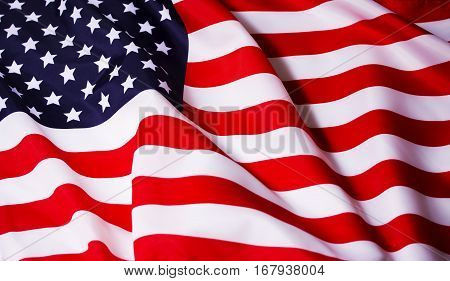 Beautifully waving star and striped American flag