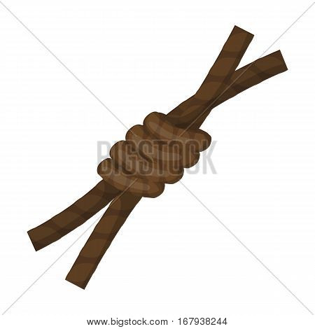 Node lasso icon in cartoon design isolated on white background. Rodeo symbol stock vector illustration.