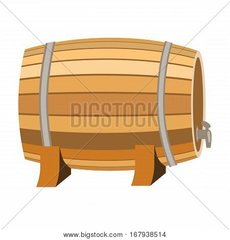 Barrel of wine icon in cartoon design isolated on white background. Wine production symbol stock vector illustration.