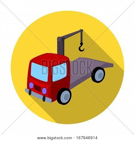Tow truck icon in flat design isolated on white background. Parking zone symbol stock vector illustration.