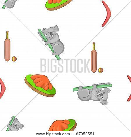 Australia travel pattern. Cartoon illustration of Australia travel vector pattern for web design