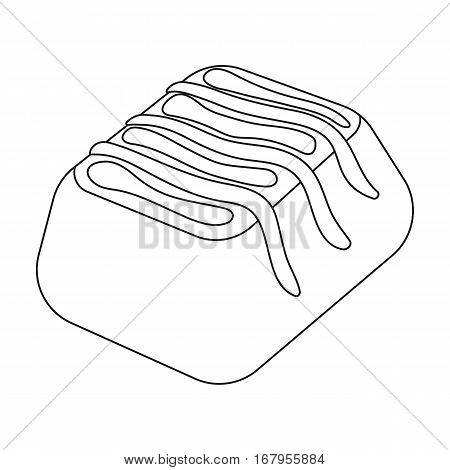 Chocolate candy icon in outline design isolated on white background. Chocolate desserts symbol stock vector illustration.