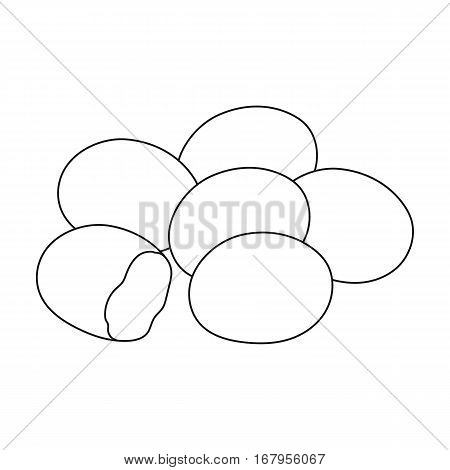 Chocolate dragee icon in outline design isolated on white background. Chocolate desserts symbol stock vector illustration.