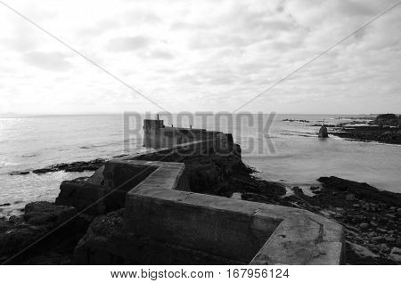 A view along the zig zag pier at St. Monans