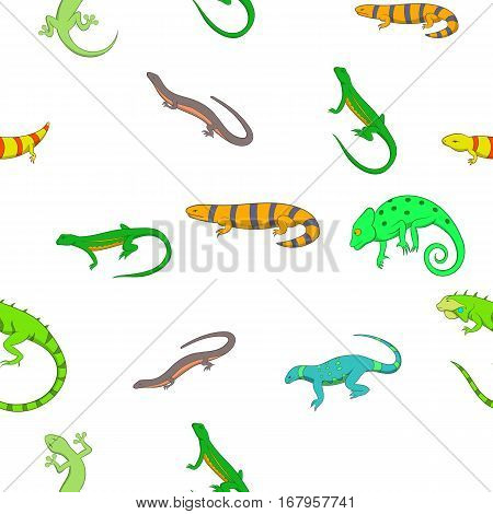 Iguana pattern. Cartoon illustration of iguana vector pattern for web